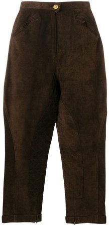 PRE-OWNED tapered cropped trousers
