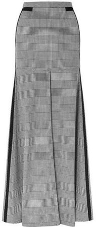 Merritt Grosgrain-trimmed Houndstooth Tweed Maxi Skirt - Gray