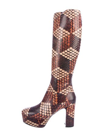 Gucci Python Knee-High Boots - Shoes - GUC291324 | The RealReal