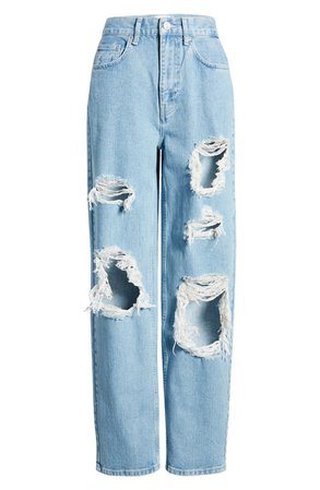 BDG Urban Outfitters Extreme Destroyed High Waist Nonstretch Boyfriend Jeans | Nordstrom