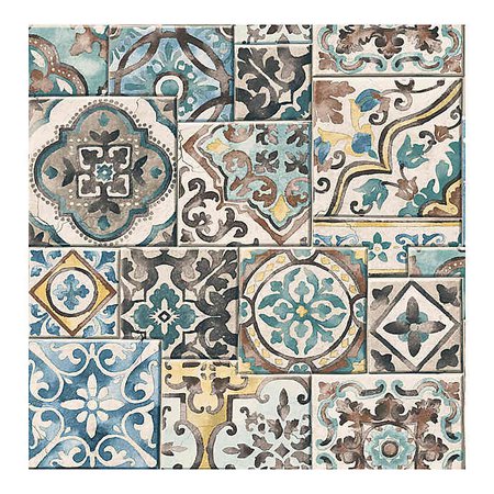 A-Street Prints Reclaimed Marrakesh Tiles Wallpaper in Teal | Bed Bath and Beyond Canada