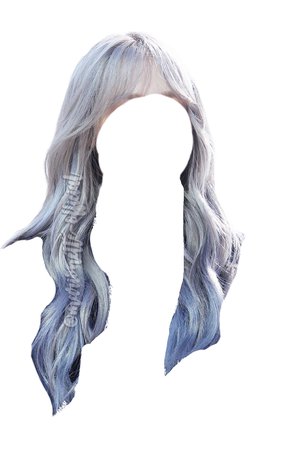Platinum Blonde Hair with Blue Tips PNG