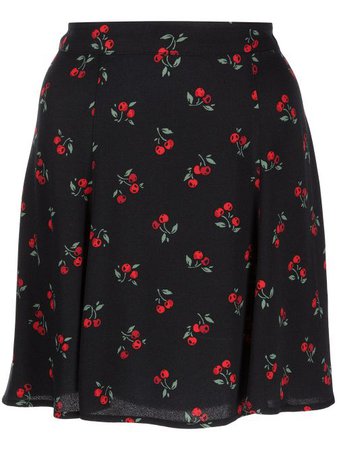 Reformation Flounce cherry-print Mini Skirt