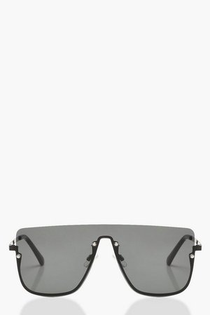 Square Top Frameless Oversized Sunglasses | Boohoo