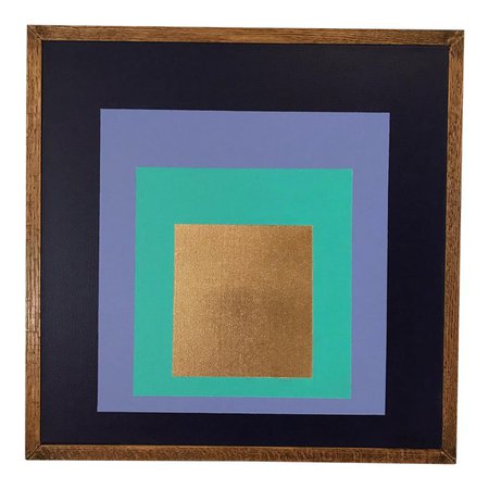 Original Framed Modern Painting by Tony Curry Homage to the Square | Chairish