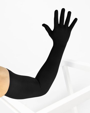 long glove opaque black matte