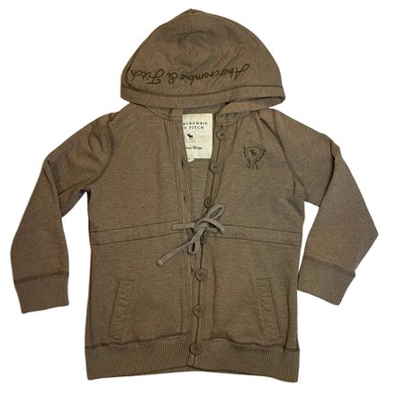abercrombie and fitch brown babydoll fit hoodie cardigan jacket