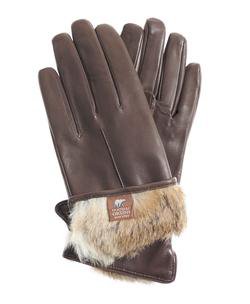 Women's Leather Gloves Brown with Natural Fur – Leather Gloves Online