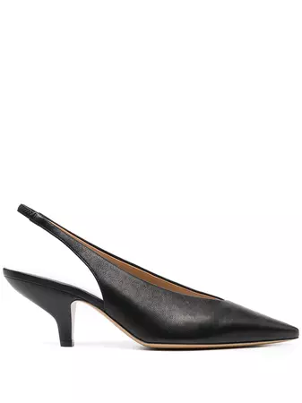 Shop Maison Margiela pointed top sling-back mid-heel pumps with Express Delivery - FARFETCH