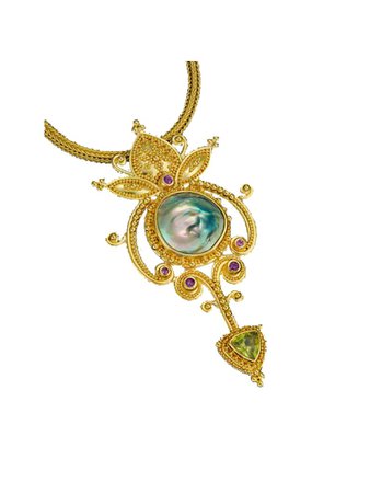 abalone gold necklace