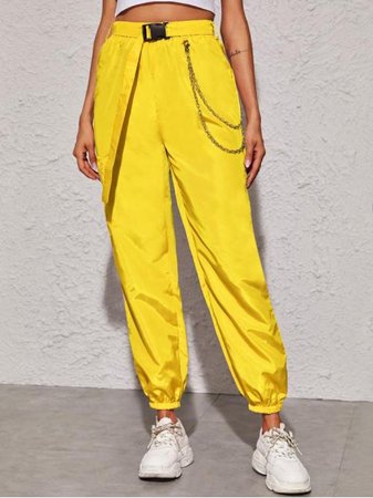 Neon yellow cargo pants