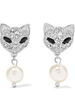 Crystal Kitten Earrings (Miu Miu)
