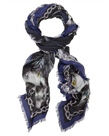 Alexander McQueen | Raven & Skull Printed Scarf | INTERMIX®