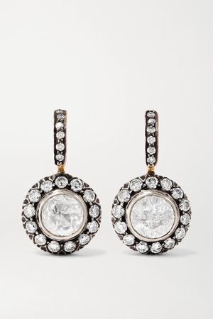 Gold 18-karat gold and sterling silver diamond earrings | Amrapali | NET-A-PORTER