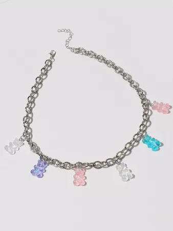 Clear Bear Chain Necklace | ROMWE USA