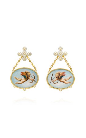 Triunfo De Galatea 18k Yellow Gold Diamond Earrings By Sauer | Moda Operandi