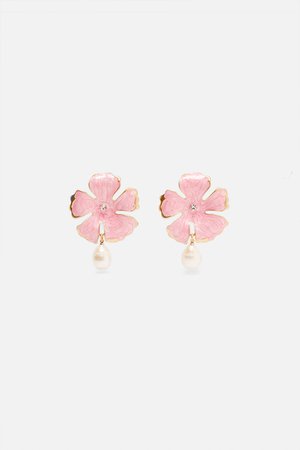 FLOWER AND PEARL EARRINGS - View All-ACCESSORIES-WOMAN | ZARA United States