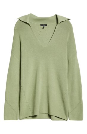 rag & bone Amy Ribbed Cotton Blend Tunic Sweater | Nordstrom