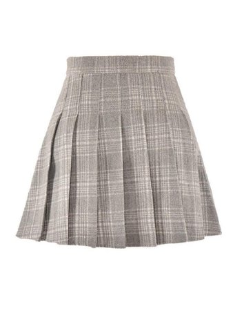 Gray School Plaid Skirt