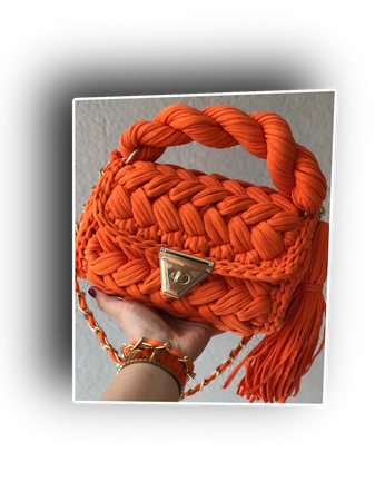 orange crochet purse bag Etsy