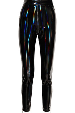 Balmain | Holographic stretch-vinyl leggings | NET-A-PORTER.COM