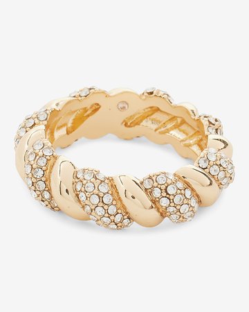 Gold Pave Twist Ring | Express