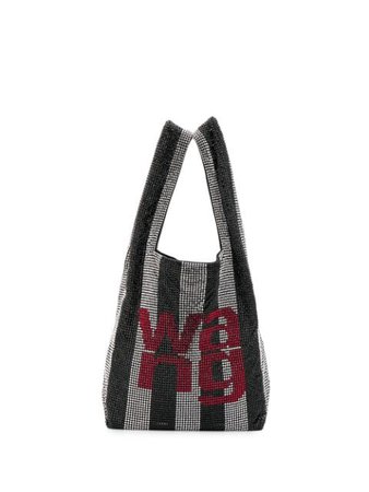 black & white Alexander Wang embellished shopper tote with Express Delivery - Farfetch