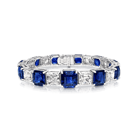 Graff, Emerald Cut Sapphire and Diamond Bracelet SAPPHIRES 35.54 CTS