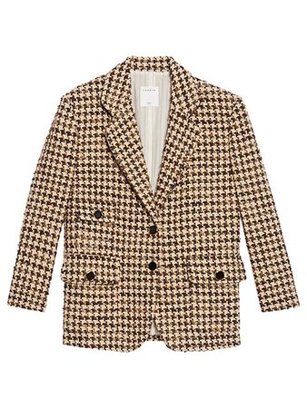 Sandro Houndstooth Suit Jacket