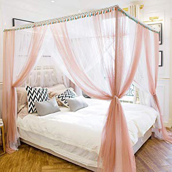 Peach Canopy Bed 1
