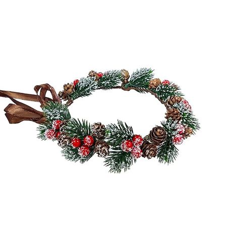 Amazon.com : MEMOVAN Christmas Flower Crown Christmas Red Berry Stems Spray Pine Cone Holly Stem Hair Wreath Floral Headpiece Halo Headband Winter Holiday Tiara for Women Girl Xmas Holiday Decoration : Beauty & Personal Care