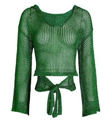Cult Gaia Cathereine Tie-Back Crochet Knit Coverup | INTERMIX®