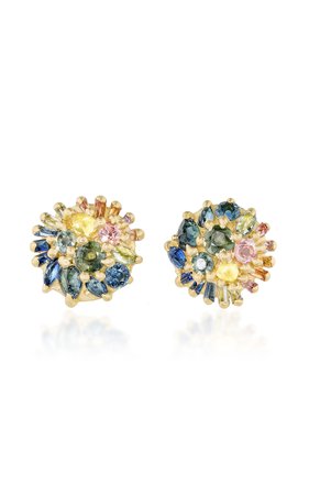 Polly Wales Gigi 18K Gold Sapphire Earrings