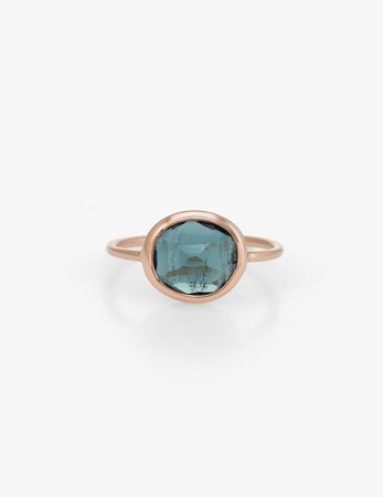 Kathryn Bentley Blue/Green Tourmaline Slice Ring | Garmentory