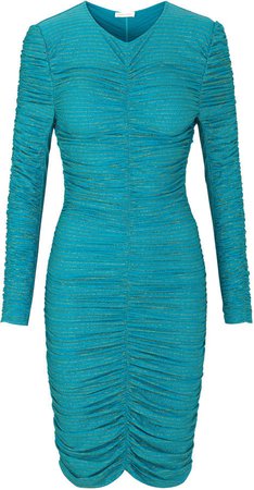 Stine Goya Blake Gloss Ruched Mini Dress Size: XL