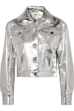 Fendi | Cropped metallic denim jacket | NET-A-PORTER.COM