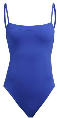 Duni Square Neck Swimsuit - Womens - Blue