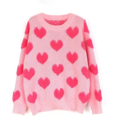 Pink heart sweater