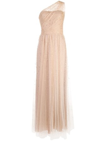 Marchesa Notte long one-shoulder dress $895 - Buy Online AW19 - Quick Shipping, Price