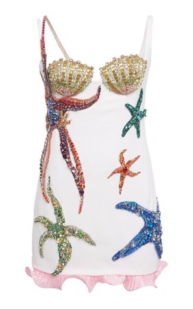 Versace, Embellished Crepe Mini Dress