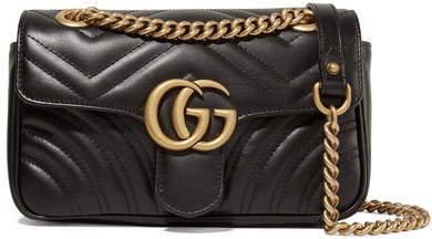 Gg Marmont Quilted Leather Shoulder Bag - Black