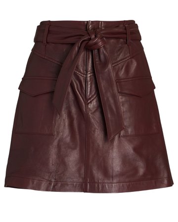 INTERMIX Private Label Garnet Leather Mini Skirt | INTERMIX®