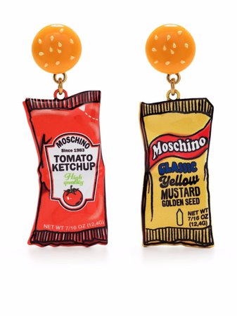 Moschino ketchup & mustard drop earrings - FARFETCH