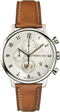 Re-Balance T-1 Chronograph Leather Strap Watch, 42mm