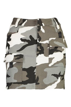 Camo Cargo Pocket Mini Skirt | Boohoo