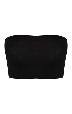Basic Black Jersey Bandeau Top | Tops | PrettyLittleThing