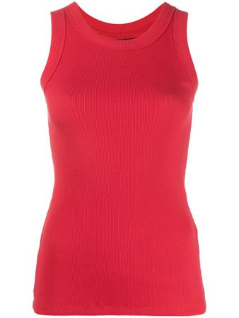 Styland ribbed tank top red MWT018204 - Farfetch