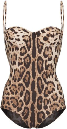 leopard print one-piece swimsuit