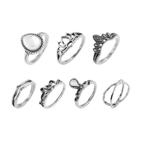 silver ring set polyvore - Pesquisa Google