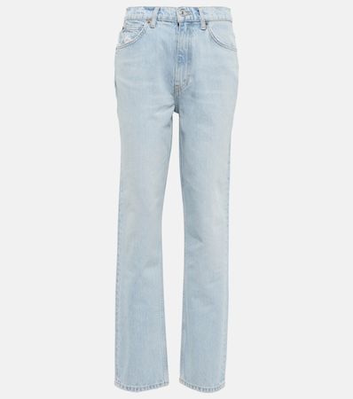 70 S High Rise Straight Jeans in Blue - Re Done | Mytheresa